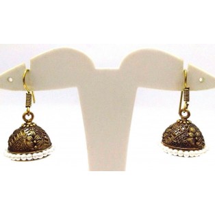 Golden Oxidized Earrings Jhumka Jhumki Ethnic Jewelry Drop Chandelier Dangle AE8